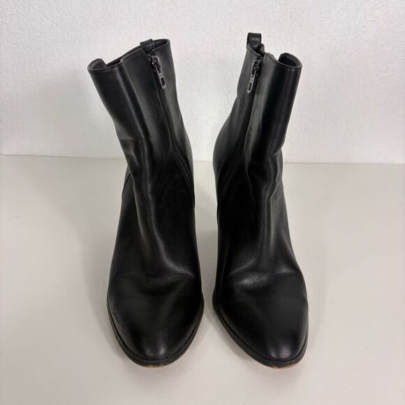 Coach Jemma Black Leather Mid Calf High Heeled Booties Size 10 - Picture 5 of 14